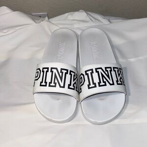 Victoria’s Secret PINK Black White Slide Sandals Women’s Size 11